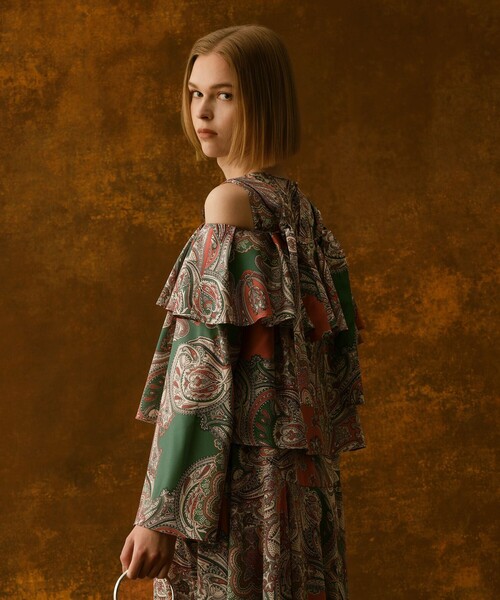 「LOULOU WILLOUGHBY」 長袖ブラウス 2 グリーン レディース_画像2