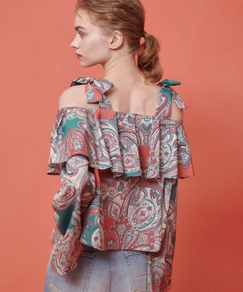 「LOULOU WILLOUGHBY」 長袖ブラウス 2 グリーン レディース_画像7
