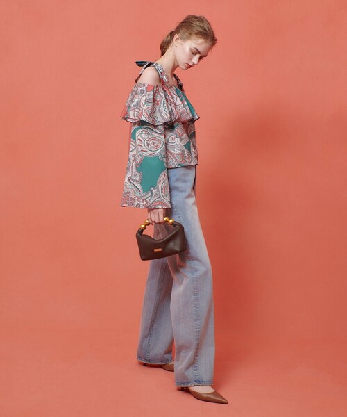 「LOULOU WILLOUGHBY」 長袖ブラウス 2 グリーン レディース_画像8