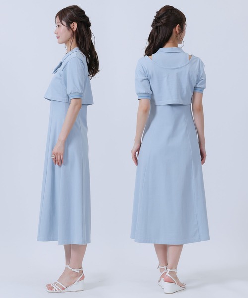 MARY QUANT ポロシャツ　ワンピース　ブルー MARY QUANT（マリークヮント） ワンピース 半袖 マリークワント