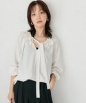 ブラウス シャツ 「抗ピリング」ドロストフリル...の詳細画像2