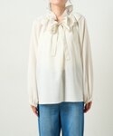 ブラウス シャツ 「抗ピリング」ドロストフリル...の詳細画像3
