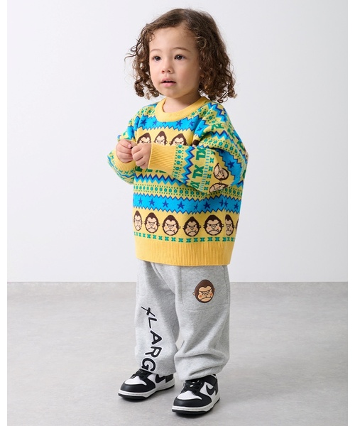 超美品　XLARGE KIDSトレーナーとロングパンツセット 140 裏毛 XLARGE KIDS（エクストララージ キッズ） パンツ ファニーゴリラ