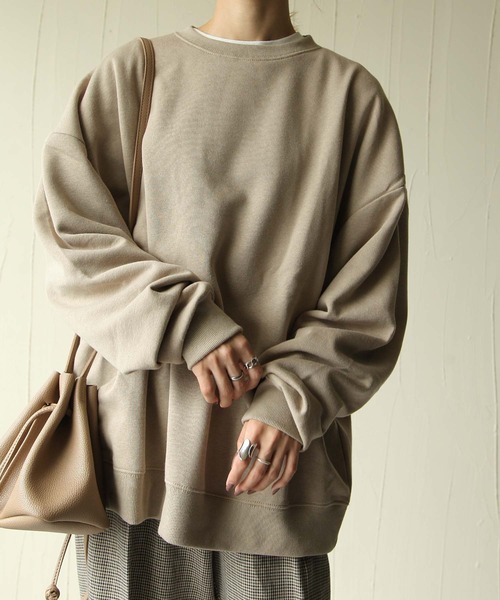 wee9sビッグシルエットスウェット　裏毛　クリーム色 perfect silhouette super over sweat / cream | wee9s