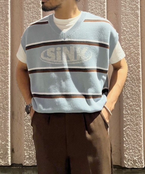 SINK kotohayokozawa ベスト MULTIBORDER KNITVEST : ZOZOTOWN