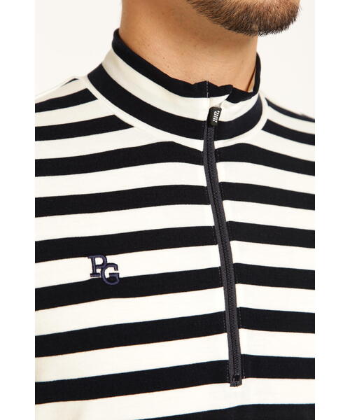 新品 【サイズ４】【ボーダー】パーリーゲイツ 長袖ハーフジップカットソー 美品】パーリーゲイツ プレミアムウォーム ボーダー ハーフジップ