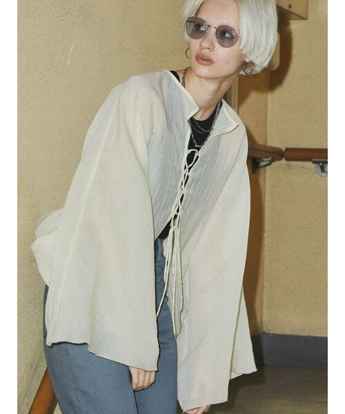 ブラウス シャツ 「VEQUM」SHEER BOXY SHIRT レディース VEQUM】SHEER BOXY SHIRT（シャツ/ブラウス）｜VEQUM（VEQUM）の