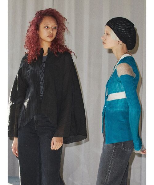 ブラウス シャツ 「VEQUM」SHEER BOXY SHIRT レディース VEQUM】SHEER BOXY SHIRT（シャツ/ブラウス）｜VEQUM（VEQUM）の