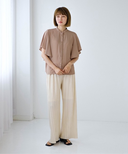 パンツ ユニセックス プリーツデザイン ルーズ ストレート 2色 パンツ 「セットアップ対応」ランダムプリーツパンツ : ZOZOTOWN