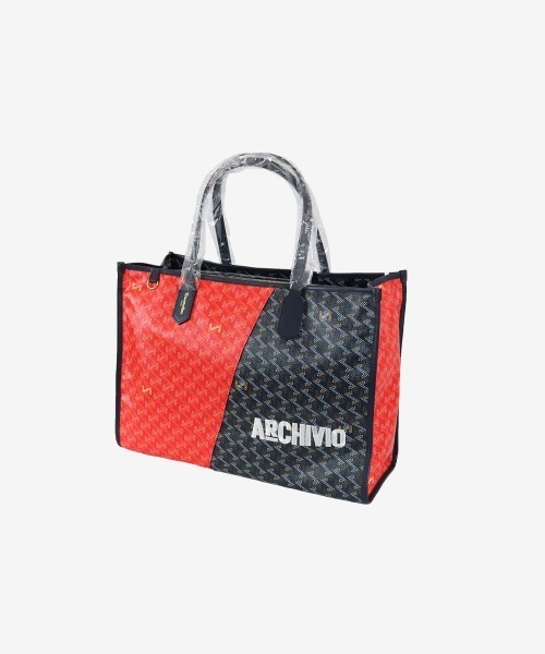 【美品】Resurrection × ARCHIVIO ボストンバッグ メンズ archivio ボストンバッグ 「MENS」 バイカラー 総柄フェイクレザー