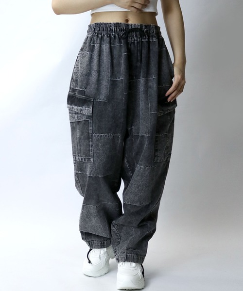 売約 DIESEL ワイドシルエット デニム カーゴパンツ ジョガー デニ Starting Over ジーンズ ケミカル加工 ワイドシルエット デニム