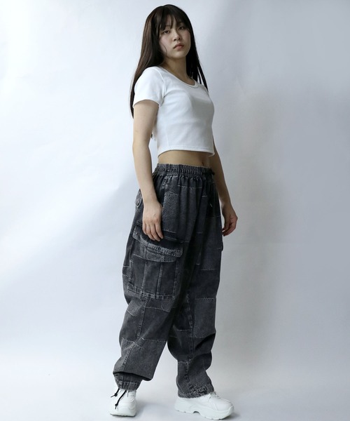 る*わ様 ZARA デニムカーゴパンツ　ビンテージ加工　ワイドシルエット　マルチ NF5137EU000442_fw_thumbM.jpg