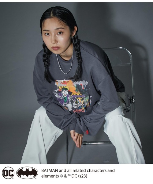 トレーナー スウェット 「ANLIBERTY ANAP×BATMANコラボ」アートプリントスウェット レディース ANLIBERTY ANAP トレーナー スウェット 「ANLIBERTY ANAP×BATMAN