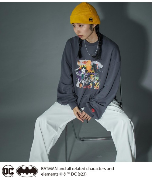 トレーナー スウェット 「ANLIBERTY ANAP×BATMANコラボ」アートプリントスウェット レディース ANLIBERTY ANAP トレーナー スウェット 「ANLIBERTY ANAP×BATMAN