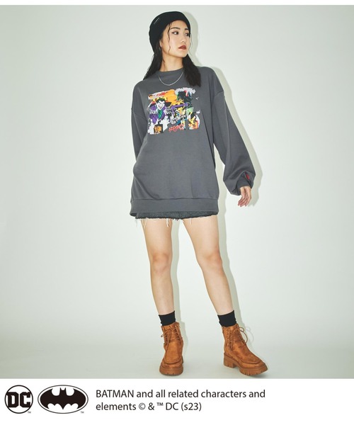 トレーナー スウェット 「ANLIBERTY ANAP×BATMANコラボ」アートプリントスウェット レディース ANLIBERTY ANAP トレーナー スウェット 「ANLIBERTY ANAP×BATMAN