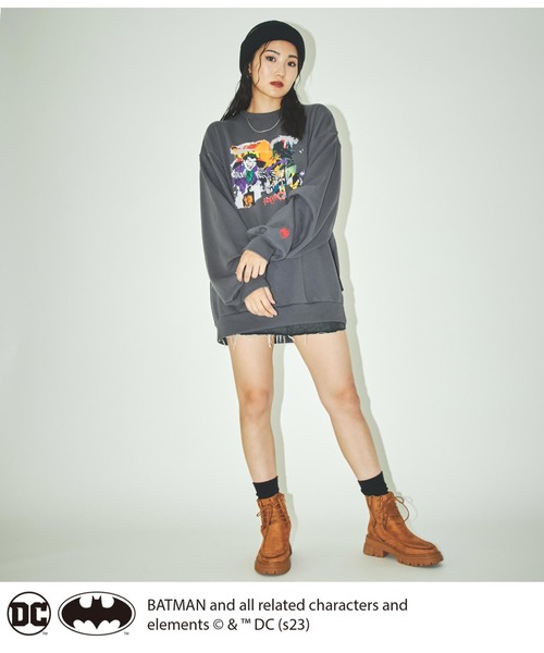 トレーナー スウェット 「ANLIBERTY ANAP×BATMANコラボ」アートプリントスウェット レディース ANLIBERTY ANAP トレーナー スウェット 「ANLIBERTY ANAP×BATMAN