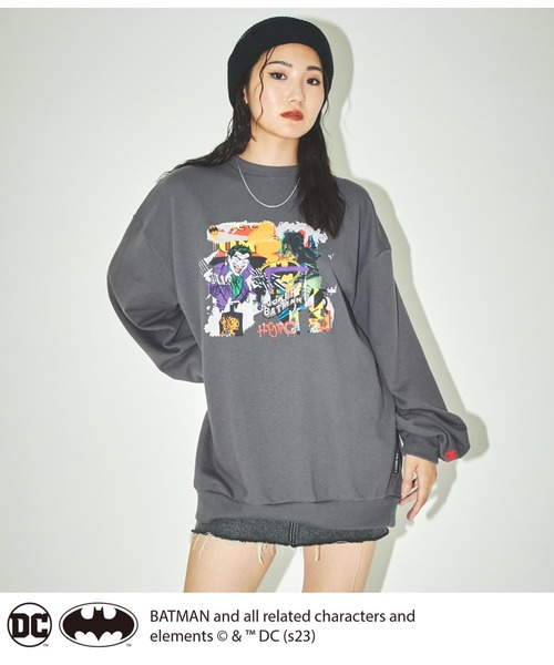 トレーナー スウェット 「ANLIBERTY ANAP×BATMANコラボ」アートプリントスウェット レディース ANLIBERTY ANAP トレーナー スウェット 「ANLIBERTY ANAP×BATMAN