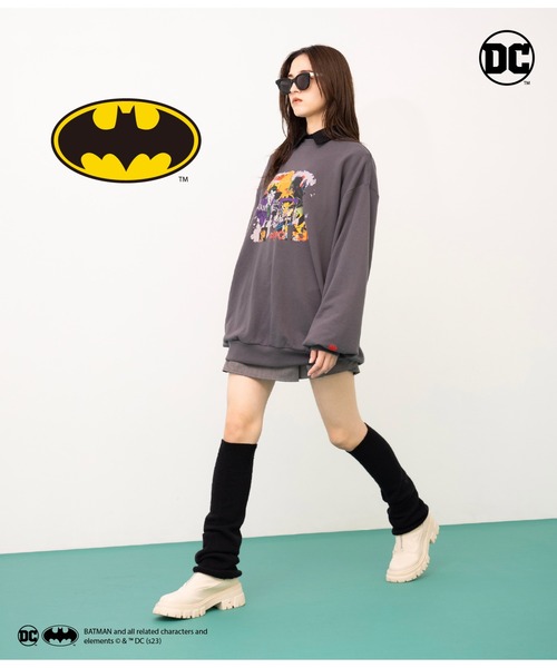 トレーナー スウェット 「ANLIBERTY ANAP×BATMANコラボ」アートプリントスウェット レディース ANLIBERTY ANAP トレーナー スウェット 「ANLIBERTY ANAP×BATMAN