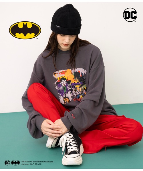 トレーナー スウェット 「ANLIBERTY ANAP×BATMANコラボ」アートプリントスウェット レディース ANLIBERTY ANAP トレーナー スウェット 「ANLIBERTY ANAP×BATMAN