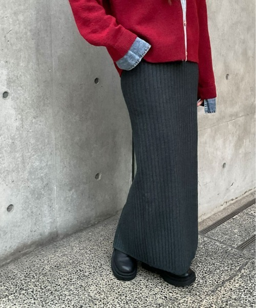 25aw♡新品ニットスカートLana Cash Straight Skirt J スカート 「25AWの新色登場!」 「サイズ展開あり」 長め丈でスッキリ
