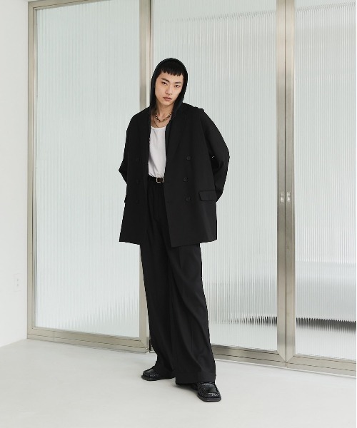 soerte ジャケット テーラードジャケット Oversized double-breasted