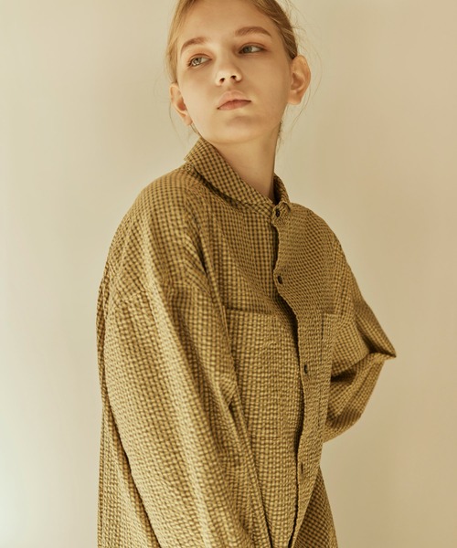 RNA-N シャツワンピース D1641 先染めチェックシャツワンピース  