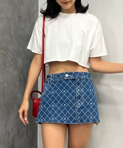 ローライズ/デニムミニスカート eimy istoire デニムスカート ローライズデニムミニスカート