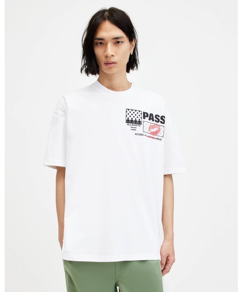 ALLSAINTS tシャツ PASS GRAPHIC PRINT OVERSIZED T-SHIRT