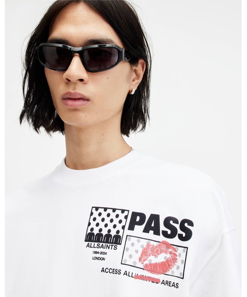 ALLSAINTS tシャツ PASS GRAPHIC PRINT OVERSIZED T-SHIRT