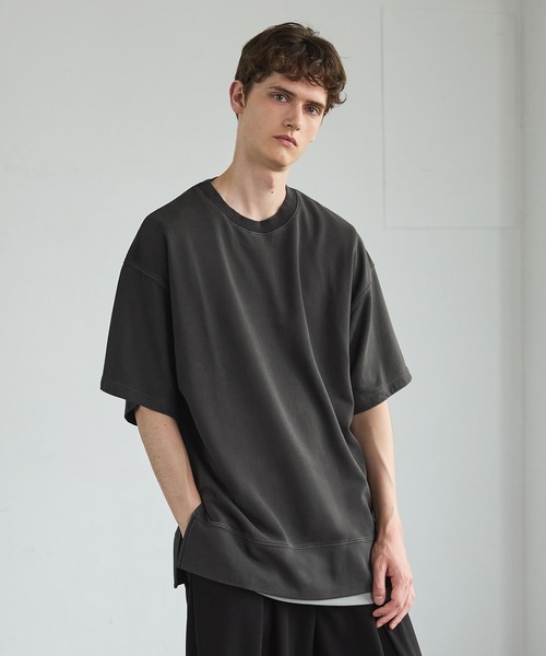 CTHY tシャツ サイドスリット裏毛スウェット ピグメント