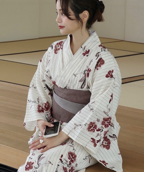 【セパレート】浴衣　jumelle jumelle 浴衣 「4点セット」1人で着られる浴衣 - jm suisai