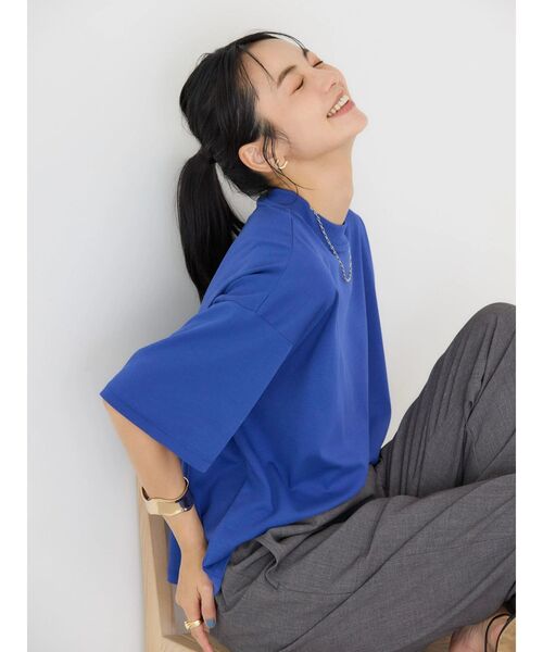 AMERICAN HOLIC tシャツ モックネック5分袖カットプルオーバー