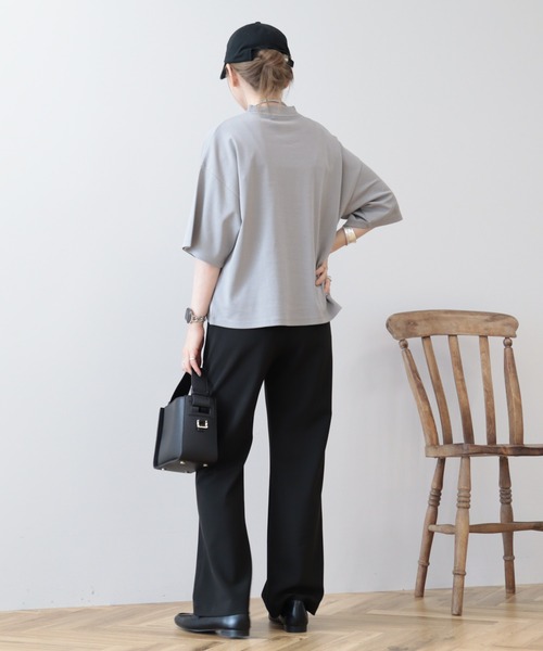 AMERICAN HOLIC tシャツ モックネック5分袖カットプルオーバー