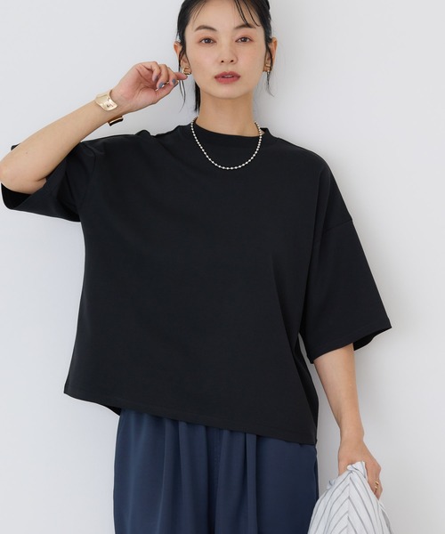 AMERICAN HOLIC tシャツ モックネック5分袖カットプルオーバー