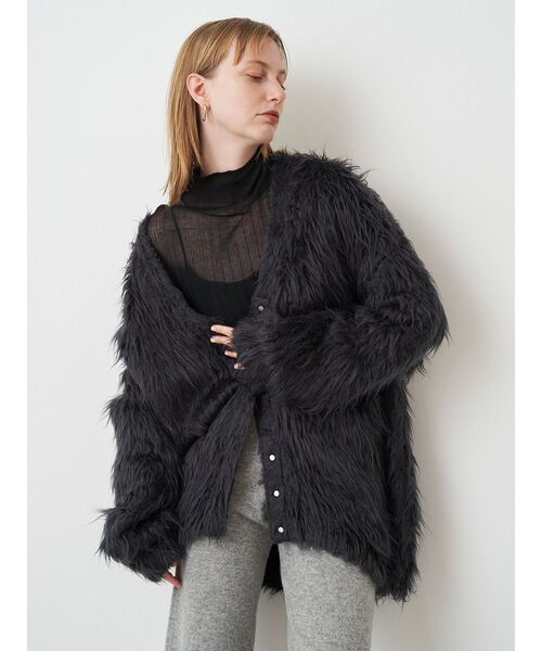 Yanuk ロングシャギーカーディガン earth music&ecology｜ロングシャギーカーディガン | Rakuten