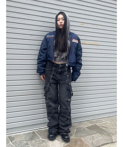 豪華 EVRIS ブルゾン レディース MA-1 DESIGN BIKER アウター ジャケット・アウター