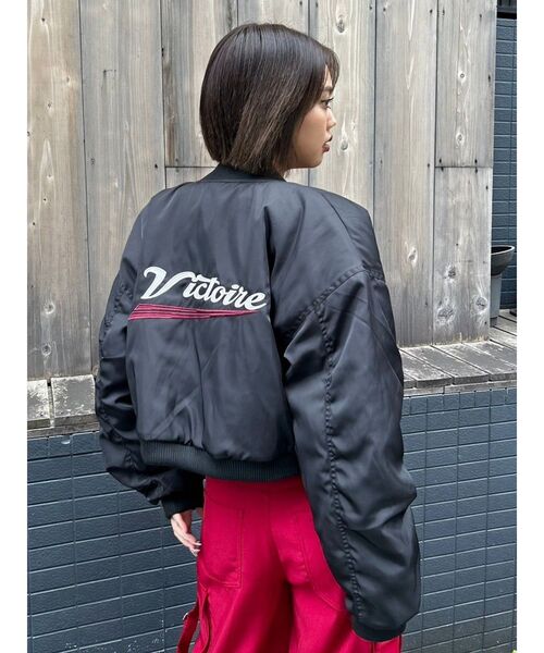 EVRIS ブルゾン アウター BIKER DESIGN MA-1 レディース