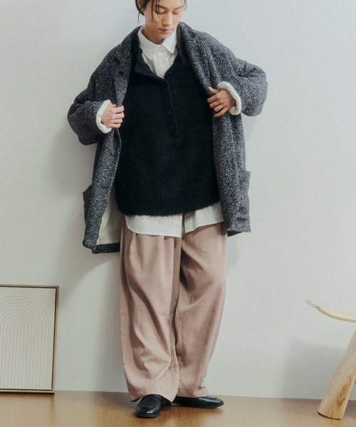 Libra Cue コート チェスターコート ヘリンボーンショートコート