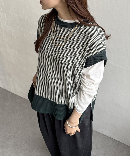 ikka（イッカ） ニット セーター 「ロンTセット」ニットベスト