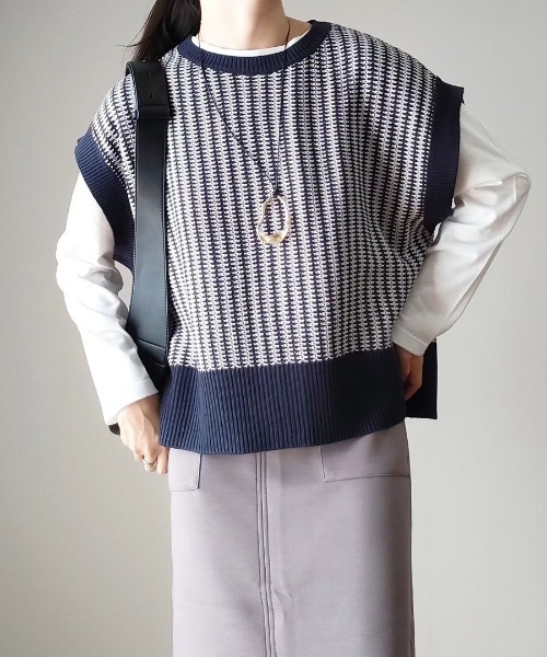 ikka（イッカ） ニット セーター 「ロンTセット」ニットベスト