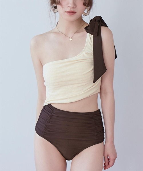 SEA DRESS（シードレス） 水着 ワンショルダーカットアウトワンピース