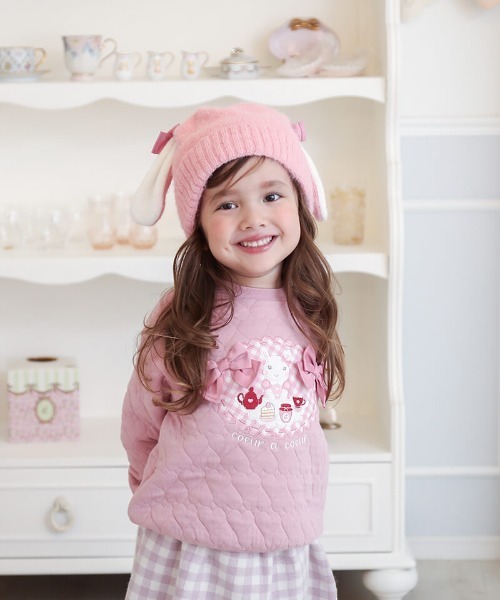 coeur a トレーナー ハートキルトトレーナー キッズ 子供服 女の子