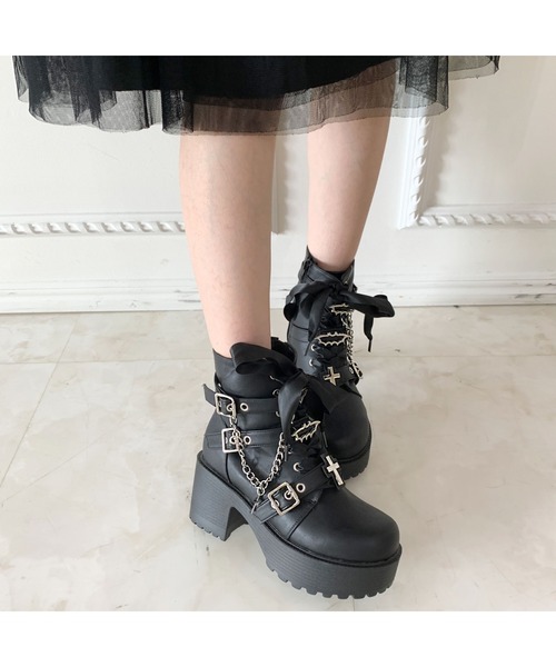 cs T&P ブーツ 厚底×コウモリ×十字架スニーカー レディース : ZOZOTOWN