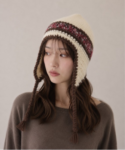 ニット帽 ニットキャップ レディース 「HIKA」ボヘミアンニットCAP