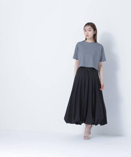 極美品✨ENFOLD ソフトトロピカルベースバルーンスカート　ブラック NATURAL BEAUTY BASIC スカート 「美人百花掲載」切替タック