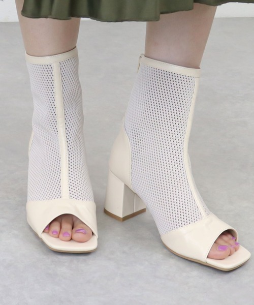 「LOVEHUNTER」 オープントゥブーツ M アイボリー レディース_画像7