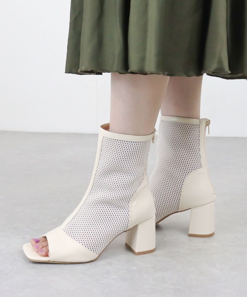 「LOVEHUNTER」 オープントゥブーツ M アイボリー レディース_画像8