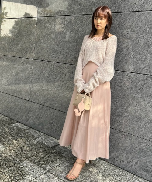 【未使用】SNIDELスラブニット付きワンピース SNIDEL ワンピース スラブニットセットシアーワンピース