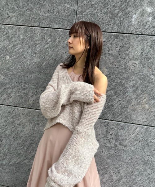 【未使用】SNIDELスラブニット付きワンピース SNIDEL ワンピース スラブニットセットシアーワンピース