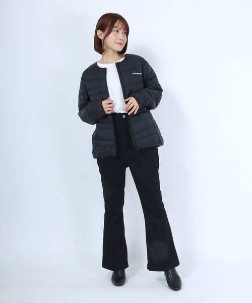 「CONVERSE」 ダウンジャケット L オレンジ レディース_画像7